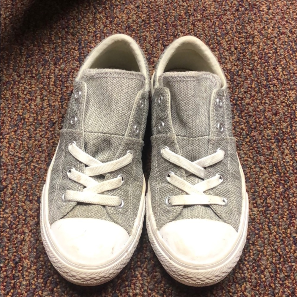 Grey linen converse